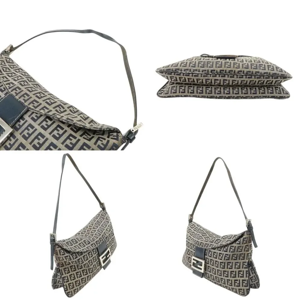 💎✨BEAUTIFUL✨💎Authentic FENDI Zucchino Mamma Baguette Shoulder Bag - Picture 9 of 10